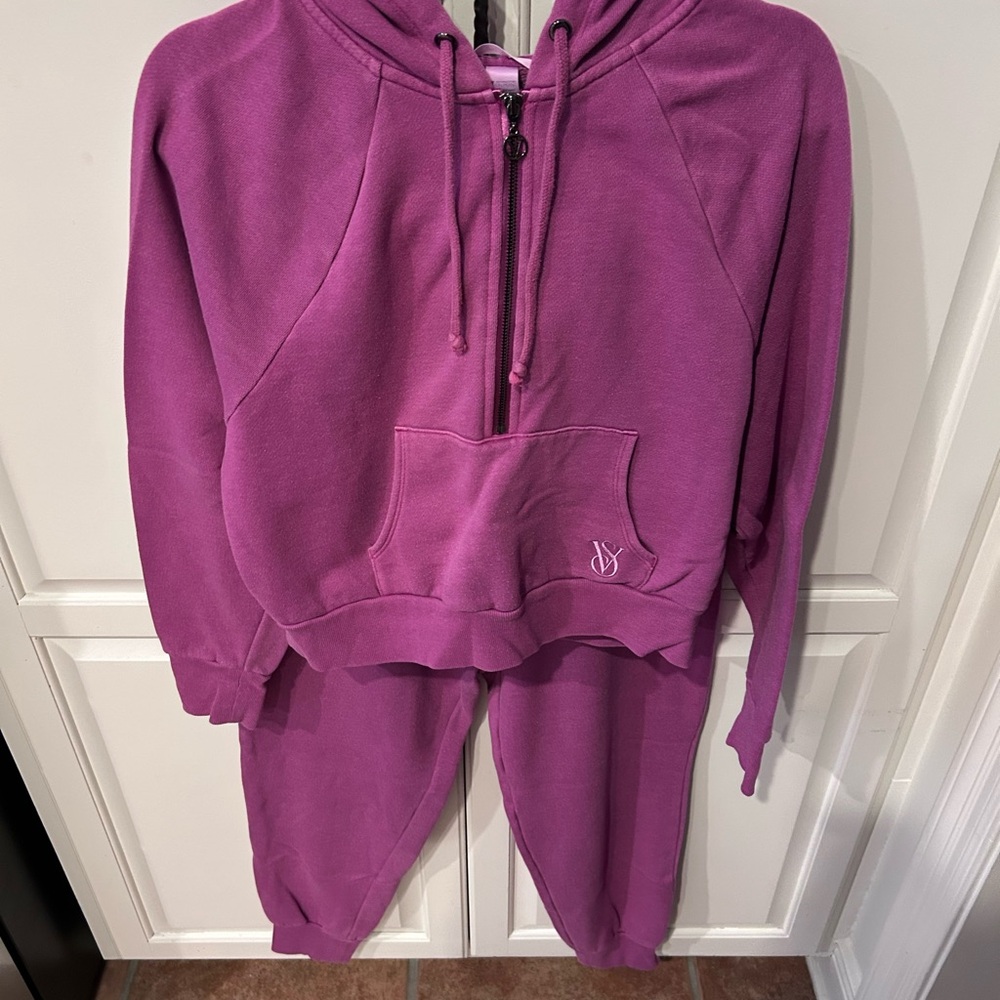 Victoria's Secret Purple Hoodie and Sweatpants Set